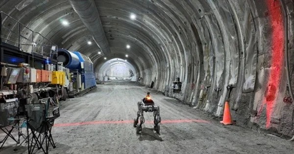 四足歩行ロボットが山岳トンネル切羽に進入 ポケット・クエリーズと