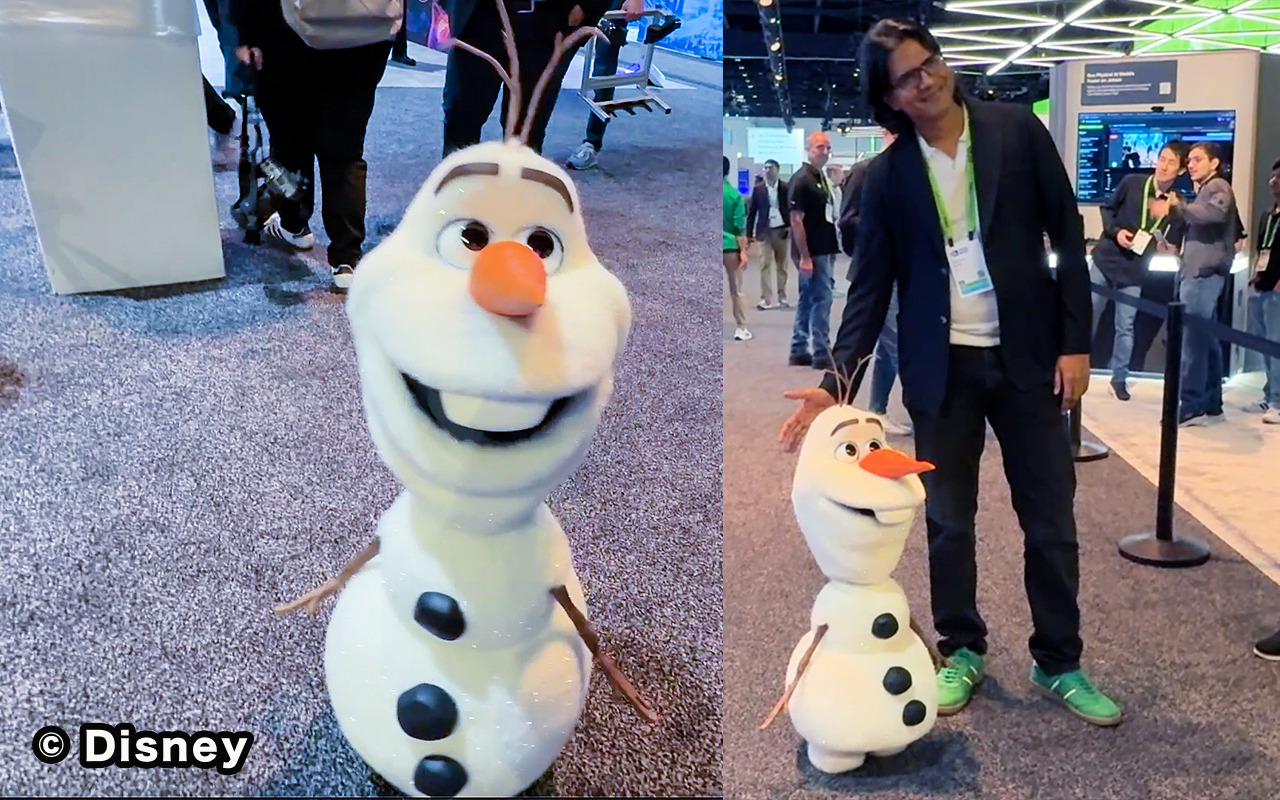 ディズニー「オラフ」がAIロボットになって目の前に！GTC展示ホールで