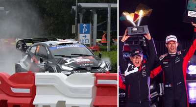 ラリージャパン最終日は雨の決戦、勝田選手が岡崎で2連続トップタイム、総合ではトヨタGRが表彰台を独占 画像