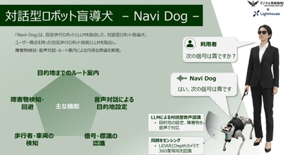 四足歩行ロボットが盲導犬不足を補完 フィジカルAI活用「Navi-Dog」をD.I.S.RとLighthouseが共同開発開始 画像