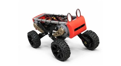 四足の脚先に車輪を搭載したフィールドロボットAT-FOX、インフラ点検・災害対応など多様な現場での活用を想定 画像