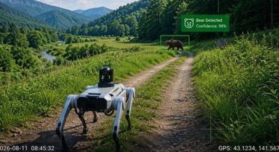 フィジカルAIと四足歩行ロボットでヒグマ対策 経産省Go-Tech事業に採択されたエコモット 画像
