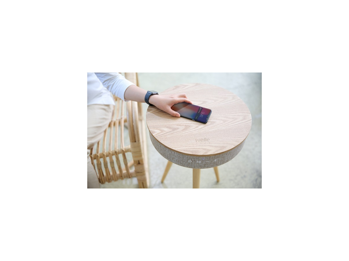 テーブルにスマホを置くだけで充電できるテーブル型Bluetoothスピーカー「Mellow W501T」は360°高音質サウンド　+Style