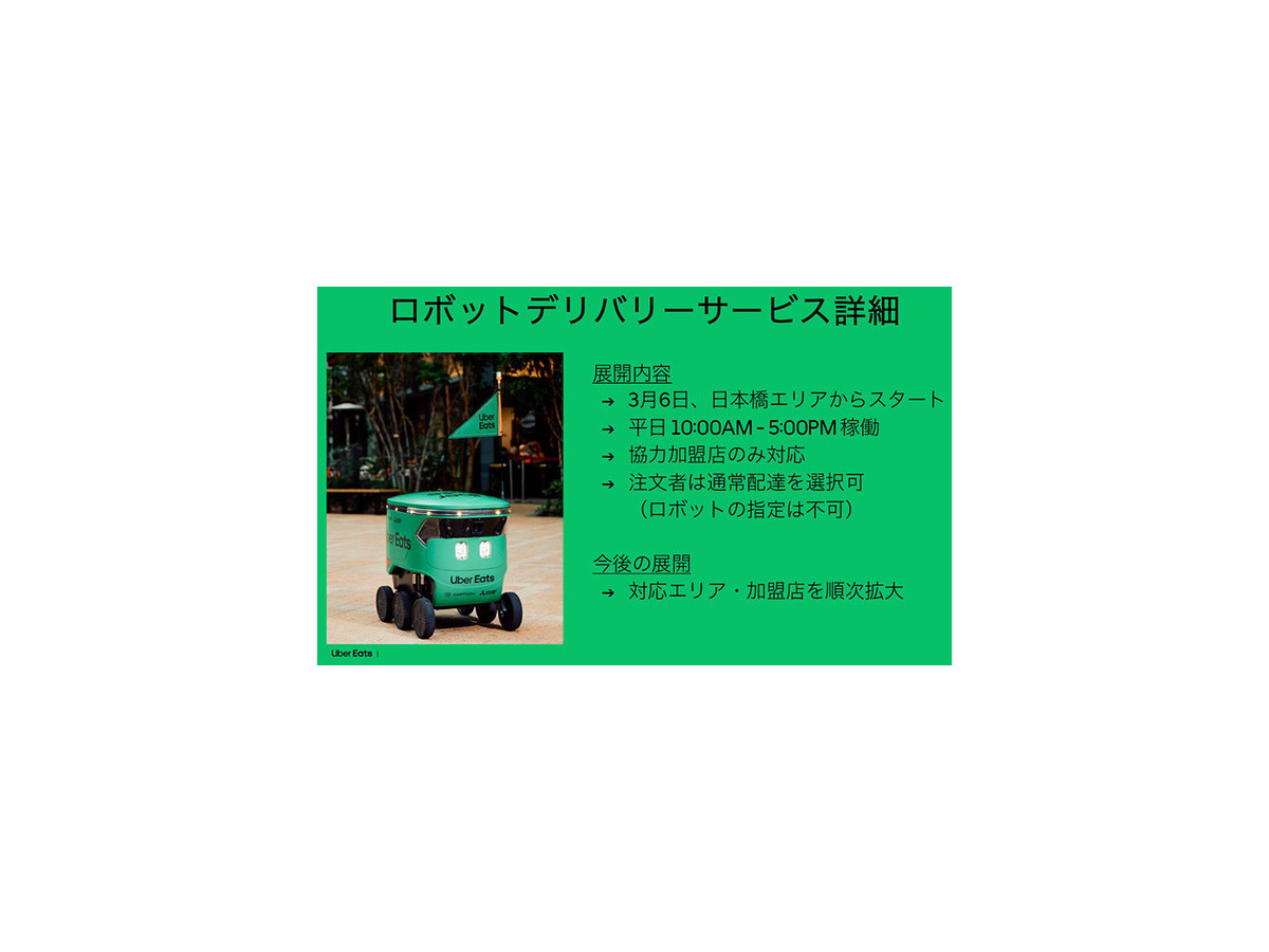 【速報】Uber Eatsが自動運転デリバリーロボットを導入！東京都内で料理の配達を6日から開始、実演走行を公開
