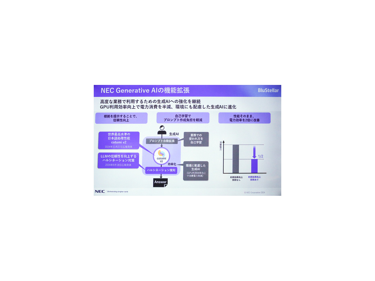 NECの大規模言語モデル「cotomi v2」vs「GPT-4o」対決！精度と速度を向上した新版を12月リリース、GPUの演算効率を2倍に向上