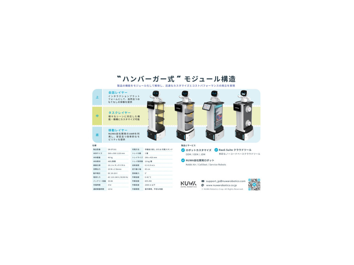 会話AIロボットを搭載した自動搬送ロボット「Collibot」発売開始　オススメ商品の説明やガイド、人と会話できる複合型搬送ロボット