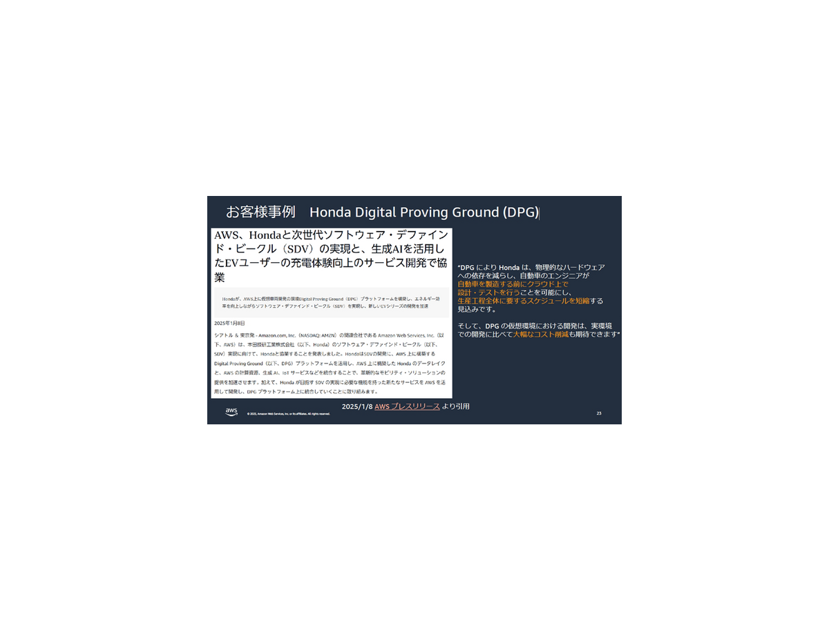 AWSがトヨタやホンダなど自動車メーカーの活用事例を多数紹介　SDVや仮想ECU最前線「AWS for Automotive」記者勉強会レポート