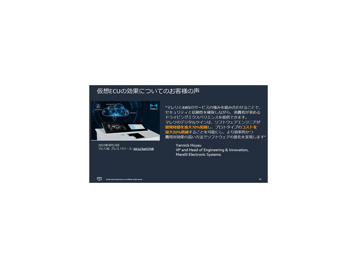 AWSがトヨタやホンダなど自動車メーカーの活用事例を多数紹介　SDVや仮想ECU最前線「AWS for Automotive」記者勉強会レポート