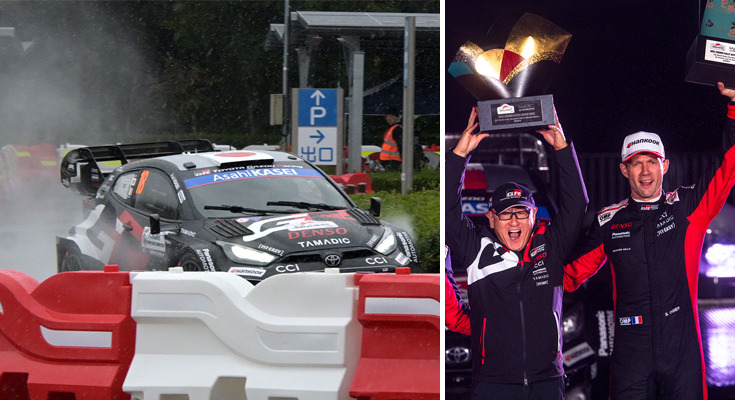 ラリージャパン最終日は雨の決戦、勝田選手が岡崎で2連続トップタイム、総合ではトヨタGRが表彰台を独占 画像
