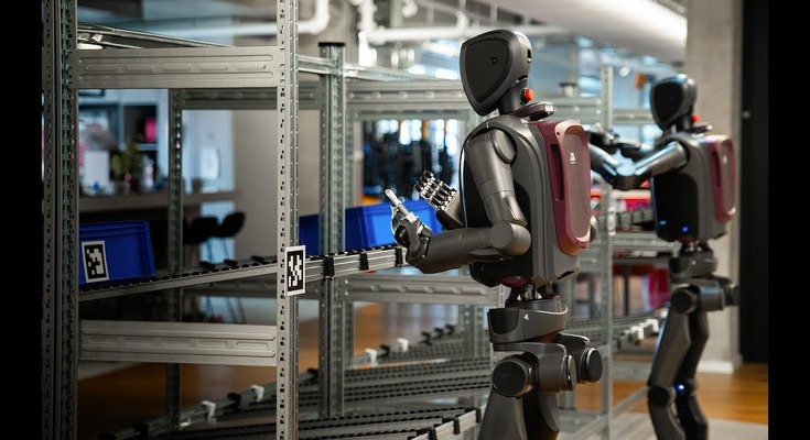 完全自律のヒューマノイドで倉庫物流作業を実演、2台で32箱を18分間で搬送 V3 MenteeBots 画像