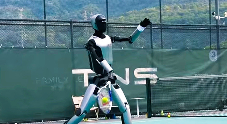 UBTECHがヒューマノイドと人間のテニス動画を公開　打ち返すラリー動画が話題に 画像