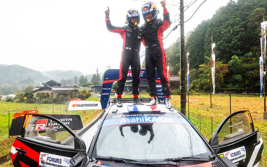 ラリージャパン最終日は雨の決戦、勝田選手が岡崎で2連続トップタイム、総合ではトヨタGRが表彰台を独占