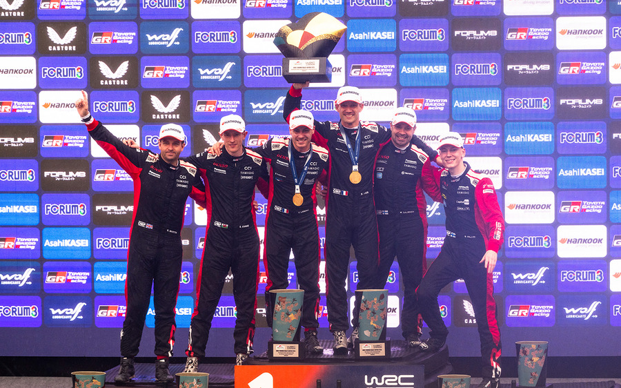 ラリージャパン最終日は雨の決戦、勝田選手が岡崎で2連続トップタイム、総合ではトヨタGRが表彰台を独占