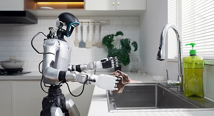 スポーツから家事へ　Unitreeのヒューマノイドが家事に挑戦、テーブル拭きや皿磨きも披露