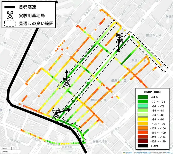 ソフトバンクが「6G」通信の有効性を銀座で実証 「7GHz帯センチ波」広域カバレッジと通信品質の実証結果を公表
