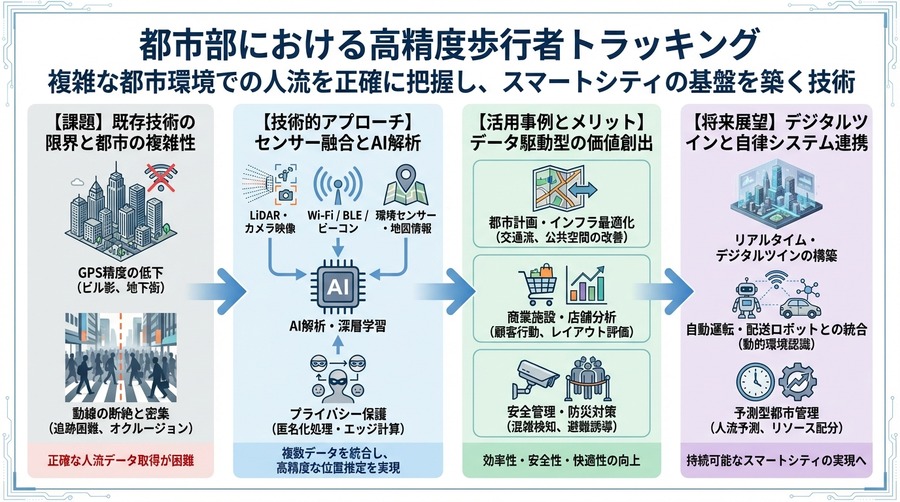 都市部における高精度歩