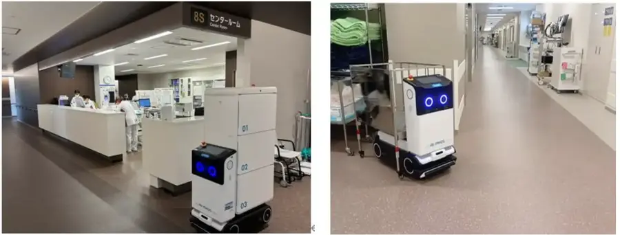 自律搬送ロボット「AI-MHOS」デモ走行｜大阪けいさつ病院でアーストレックロボティクスが実施