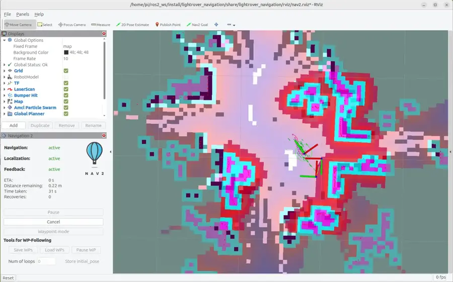 Nav2によるNavigationの実行例