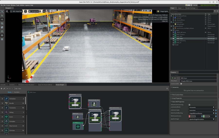 NVIDIA Isaac Simでアトラックラボがデジタルツイン開発環境を構築 実機導入前にフィールドロボットを高精度検証