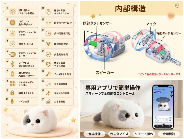 ペット禁止物件・心の癒しにも適したAIねこ型ロボット「Walulu」をMakuakeで先行販売開始 グロウスコム