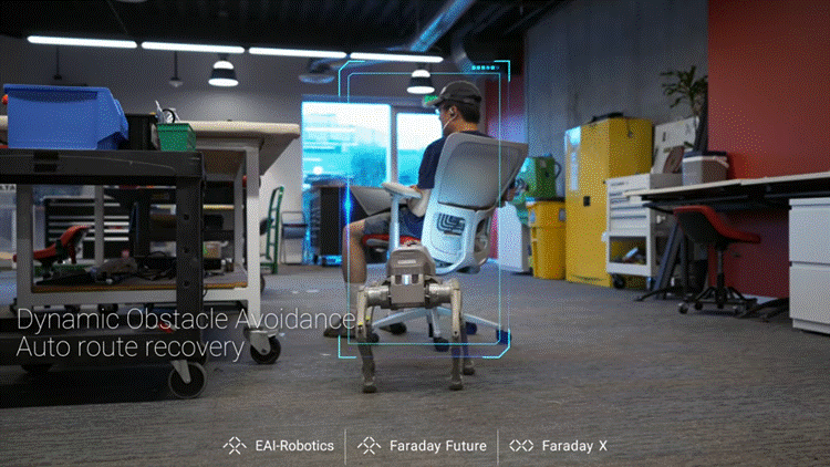 四足歩行ロボットが1台で施設全体をカバーする警備巡回 Faraday Future「FF EAI Patrol System」