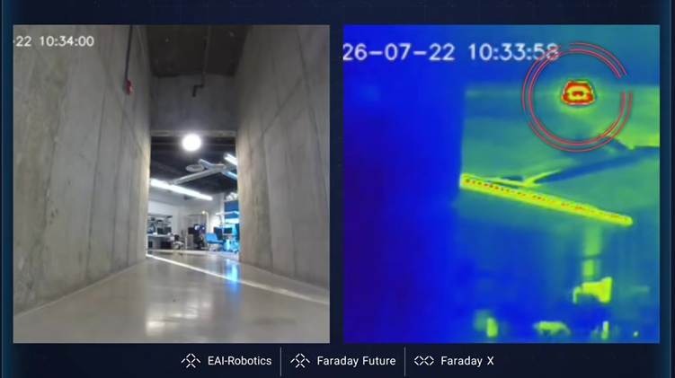 四足歩行ロボットが1台で施設全体をカバーする警備巡回 Faraday Future「FF EAI Patrol System」