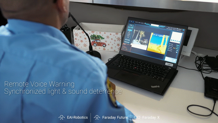 四足歩行ロボットが1台で施設全体をカバーする警備巡回 Faraday Future「FF EAI Patrol System」