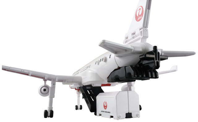 「トミカ ジョブレイバー TJBDX DX スカイブレイバー JAL ジェット旅客機」機体からコンテナ発車