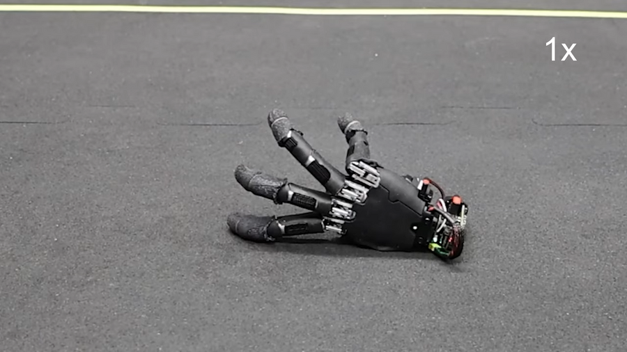 ロボットハンドの指を脚に、ETH Zurichが自立歩行と自己復帰を強化学習で実現