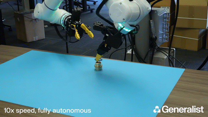 ロボット基盤モデル「GEN-1.5」活用事例動画 手本を1回見るだけでリングをはめる動作を習得