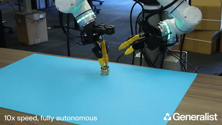 ロボット基盤モデル「GEN-1.5」活用事例動画 手本を1回見るだけでリングをはめる動作を習得