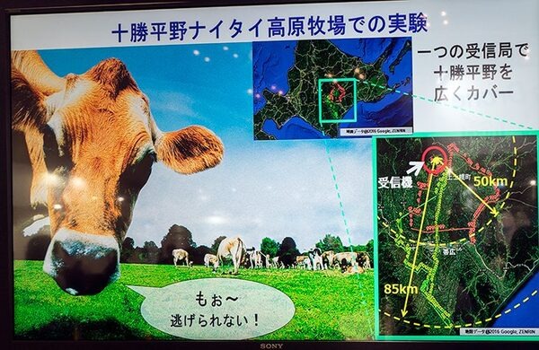 ソニーが送信距離100Kmの新技術でIoT向けLPWAに電撃参入、十勝平野の全域をカバー、クルマの高速走行でも利用可