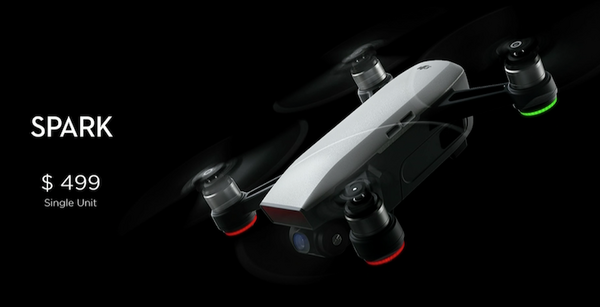 【速報】DJIが本格小型ドローン「SPARK」を発表！手のひらサイズ、スタビライザー搭載、価格は65,800円！