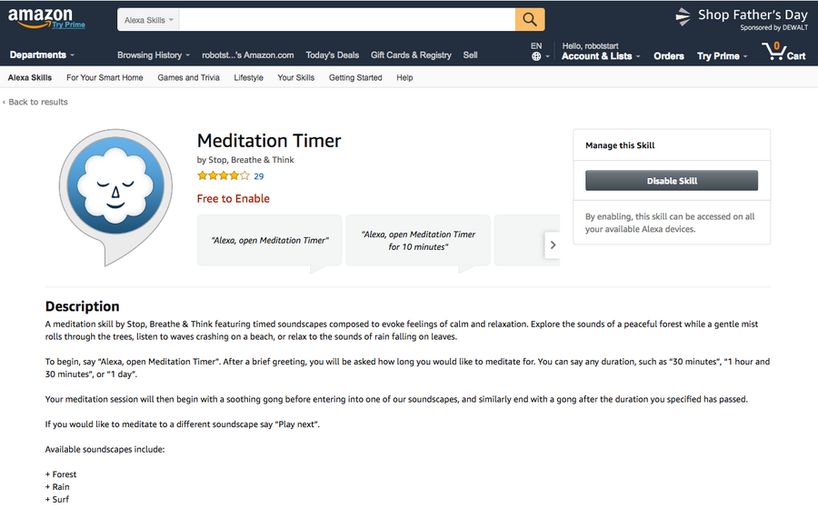 【Amazon Alexaスキル】「Meditation Timer」でらくらく瞑想！