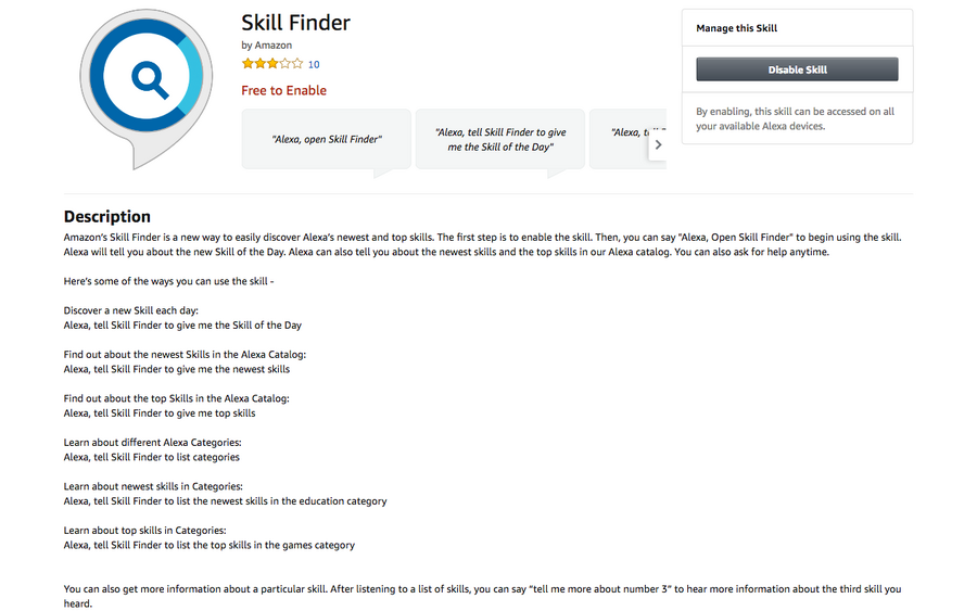 【Amazon Alexaスキル】Skillを探すには「Skill finder」を使うべし！