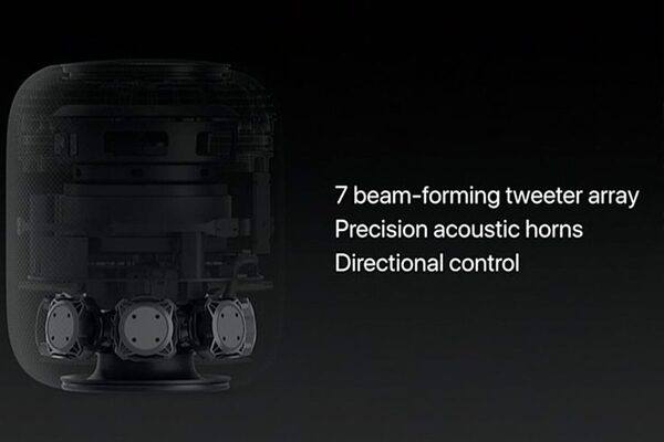 【速報】アップルがSiri搭載のスマートスピーカー「HomePod」(ホームポッド)をWWDCで発表、A8チップ、7ツイーター、6マイク搭載して349ドル