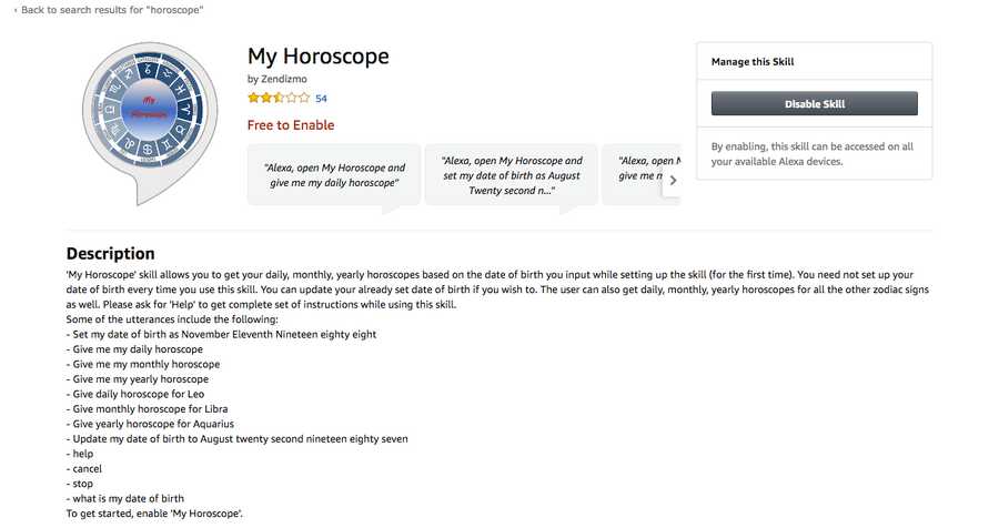 【Amazon Alexaスキル】「My Horoscope」で今日の運勢を聞いちゃおう！
