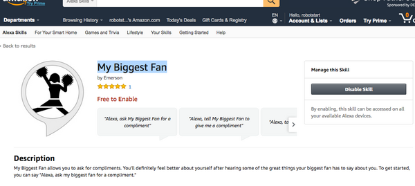 【Amazon Alexaスキル】辛い朝でも「My Biggest Fan」に褒めてもらって頑張る！
