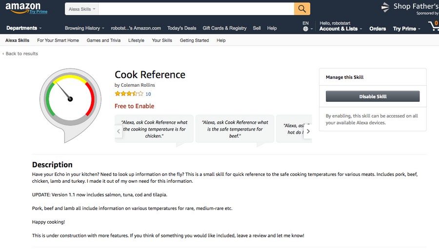 【Amazon Alexaスキル】「Cook Reference 」で安全で美味しい料理を