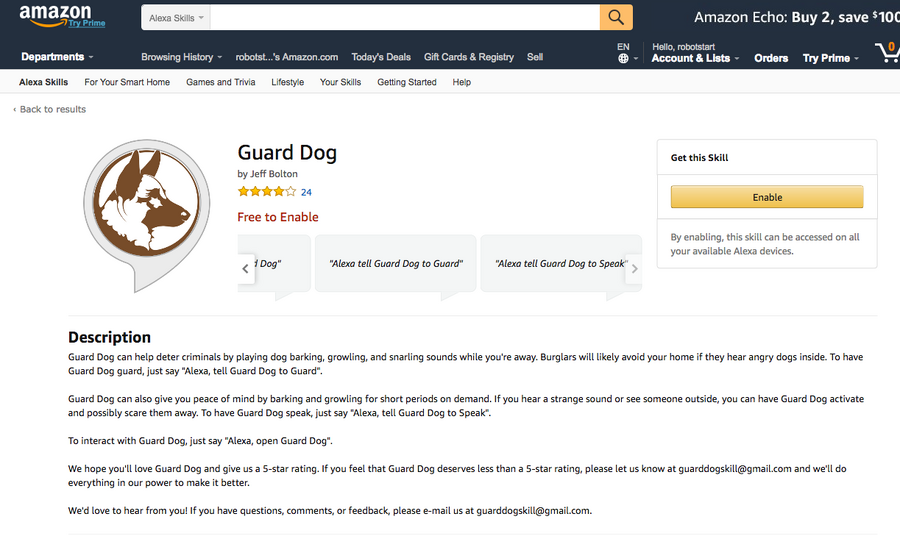 【Amazon Alexaスキル】「Guard Dog」は番犬代わりになるのか？