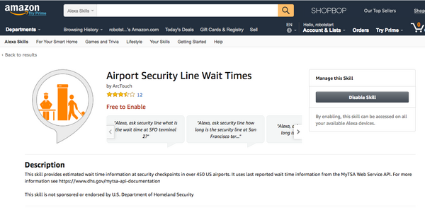 【Amazon Alexaスキル】空港に行く前に「Airport Security Line Wait Times」で所要時間を確認！