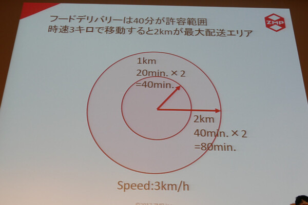 ZMP、歩道自動走行を目指す宅配ロボット「CarriRo Delivery」をデモ 「銀のさら」で宅配実証実験へ 対話機能も実装へ