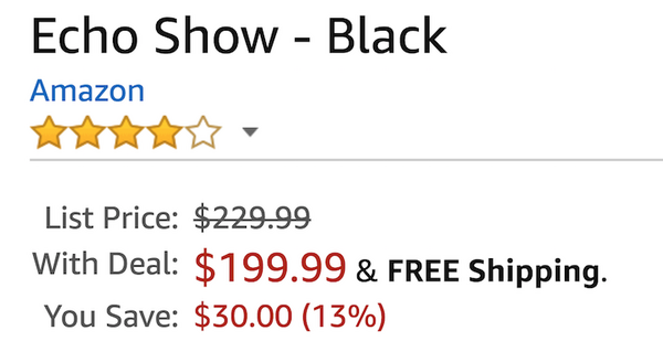 Amazon Echo Show、アメリカで早くも値下げへ