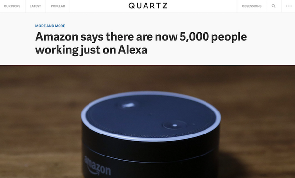 Amazonのスタッフ5,000人以上がAmazon Alexaに関与