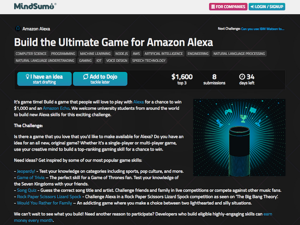 大学生諸君！Amazon Alexaのゲームスキルを作って賞金をゲットしよう！