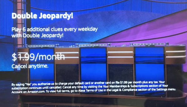 Alexaスキル「Jeopardy!」が初のサブスクリプションモデルを導入！