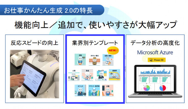 「お仕事かんたん生成2.0」でPepperの企業導入を加速、マイクロソフトの「Azure」と連携強化でAI活用やデータ分析も本格化へ