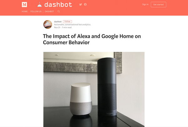 【Dashbot調査】米国AIスピーカー利用者、毎日音楽を聞いて満足、ただし利用スキルは少なめ