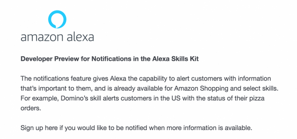 【Alexa Skill開発】新機能「通知機能」プレビュー版が拡大へ