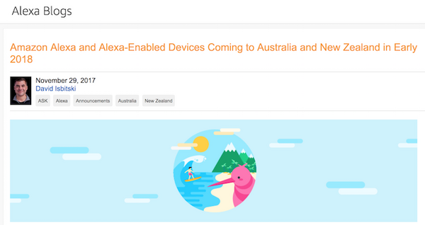 Amazonが2018年初頭にEcho/Alexaをオーストラリア・ニュージーランドに展開